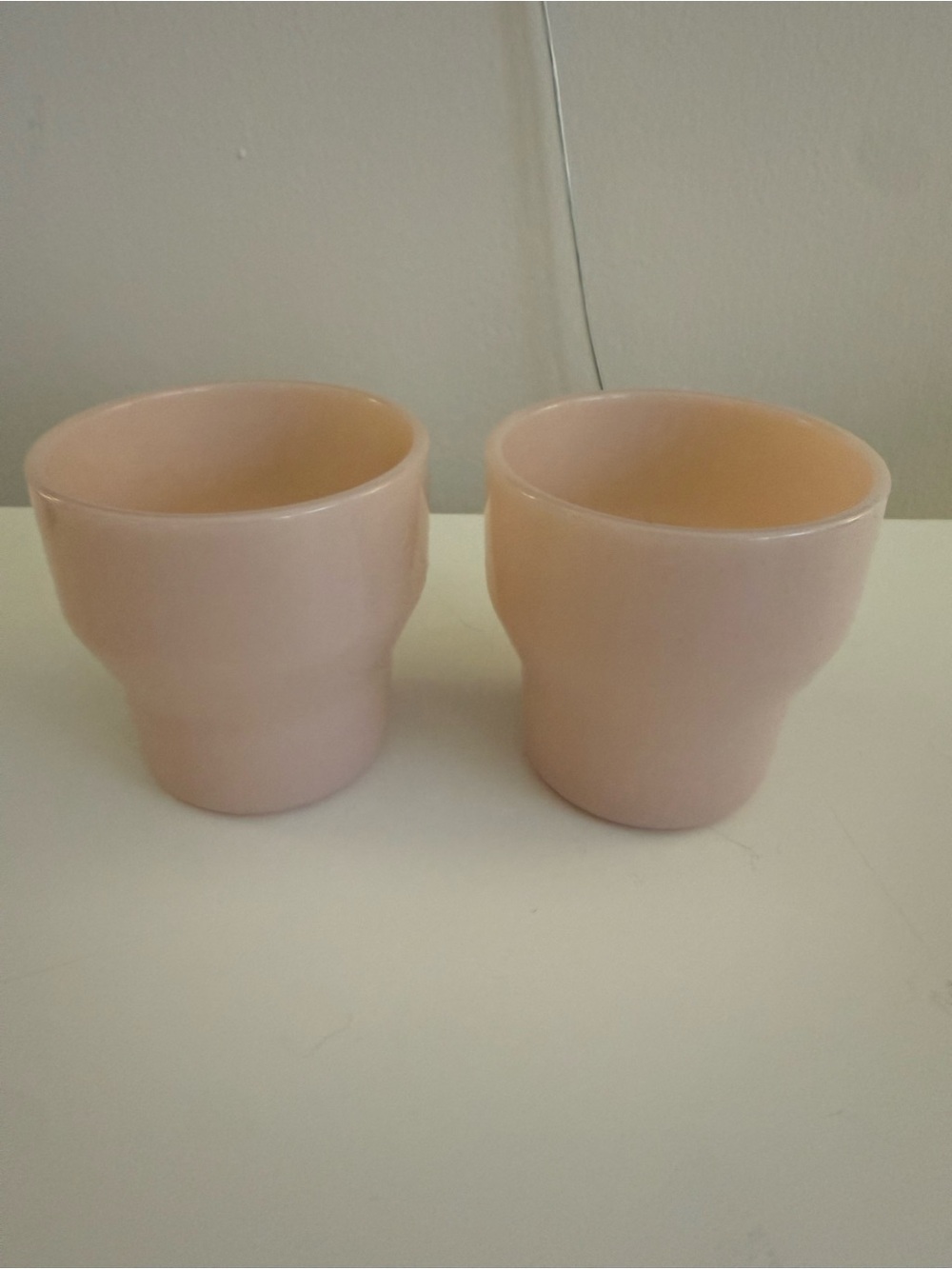 Lucie Kaas MILK Peach Pink Opal Glass Tumblers Set of 2 Scandinavian Danish